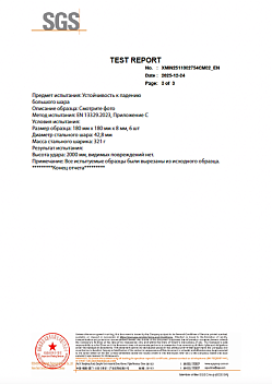 Ударопрочность: стальной шар с высоты 2 метров — SWF