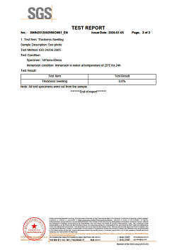 Сертификат о прохождении испытания на водостойкость SWF 